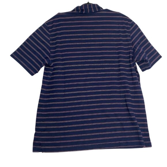 Masters Collection Mens Navy Blue Pink Striped Casual Polo Golf Shirt Size XL - Picture 3 of 5